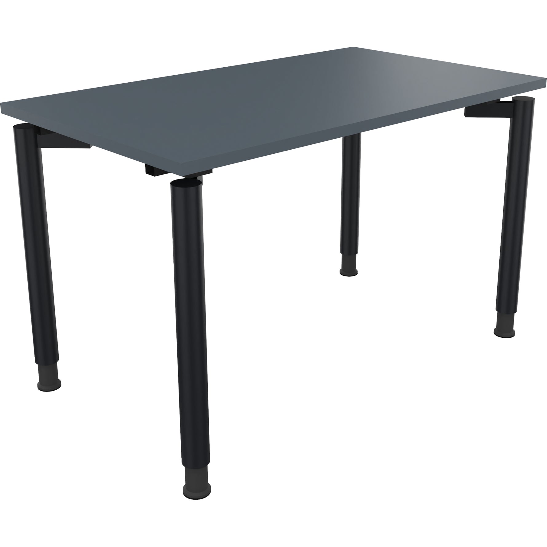 Neutralware Schreibtisch all in one 1.200 x 680-820 x 700 mm (B x H x T) Vierfuß Rundrohr lavagrau – Produktbild 2