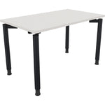 Neutralware Schreibtisch all in one 1.200 x 680-820 x 700 mm (B x H x T) Vierfuß Rundrohr diamant weiß