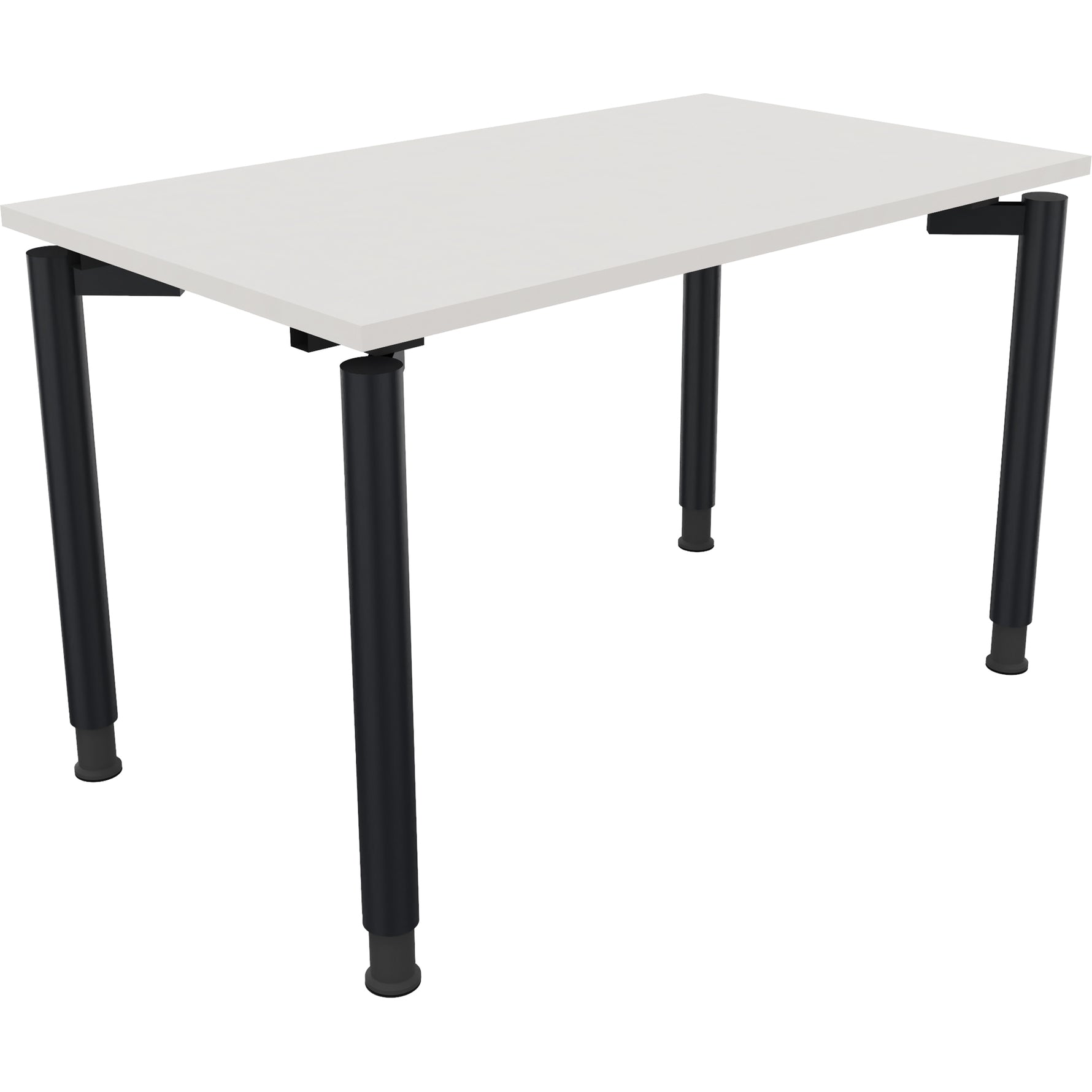 Neutralware Schreibtisch all in one 1.200 x 680-820 x 700 mm (B x H x T) Vierfuß Rundrohr diamant weiß