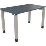 Neutralware Schreibtisch all in one 1.200 x 680-820 x 700 mm (B x H x T) Vierfuß Quadratrohr lavagrau – Produktbild 2