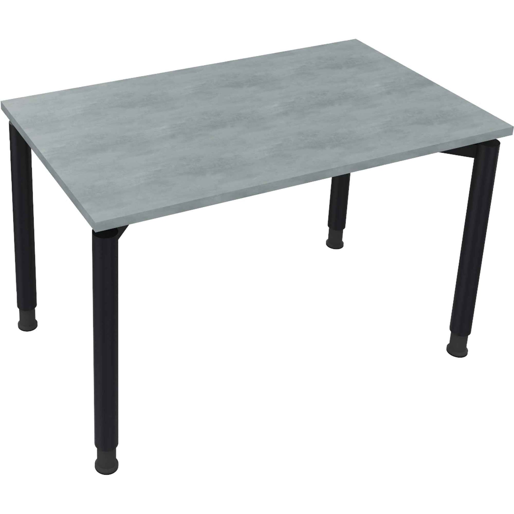 Schreibtisch all in one 1.200 x 680-820 x 700 mm (B x H x T) Vierfuß Rundrohr beton hell