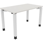 Neutralware Schreibtisch all in one 1.200 x 680-820 x 700 mm (B x H x T) Vierfuß Quadratrohr diamant weiß – Produktbild
