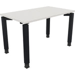 Neutralware Schreibtisch all in one 1.200 x 680-820 x 700 mm (B x H x T) Vierfuß Quadratrohr diamant weiß