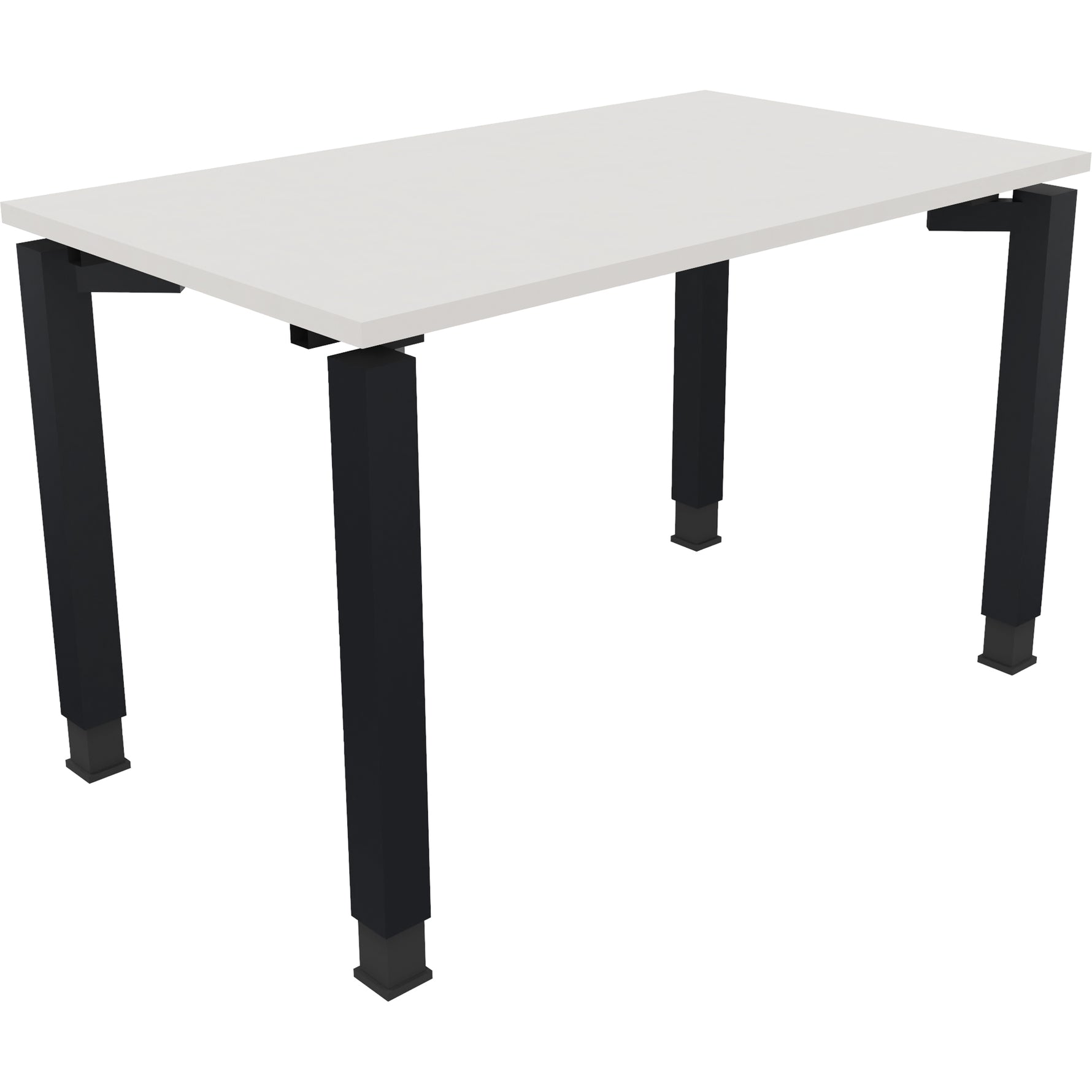 Neutralware Schreibtisch all in one 1.200 x 680-820 x 700 mm (B x H x T) Vierfuß Quadratrohr diamant weiß