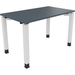 Neutralware Schreibtisch all in one 1.200 x 680-820 x 700 mm (B x H x T) Vierfuß Quadratrohr lavagrau – Produktbild 3