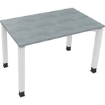 Neutralware Schreibtisch all in one 1.200 x 680-820 x 700 mm (B x H x T) Vierfuß Quadratrohr beton hell – Produktbild 3
