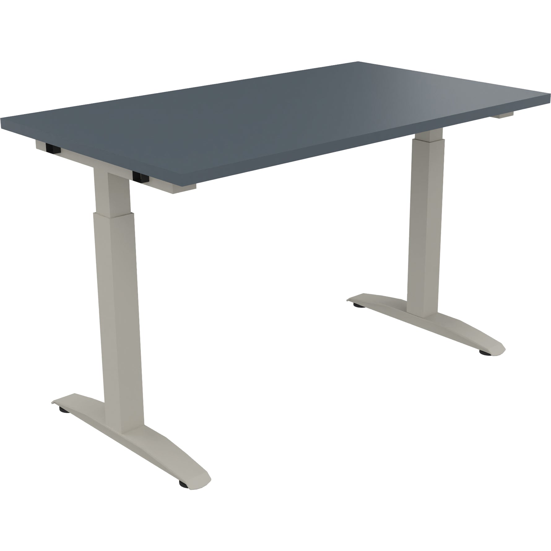 Neutralware Schreibtisch all in one 1.200 x 650-850 x 700 mm (B x H x T) Flachkufe Quadratrohr lavagrau – Produktbild 2