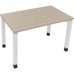 Schreibtisch all in one 1.200 x 650-850 x 700 mm (B x H x T) Flachkufe Quadratrohr eiche natur