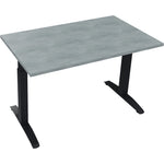 Neutralware Schreibtisch all in one 1.200 x 650-850 x 700 mm (B x H x T) Flachkufe Quadratrohr beton hell