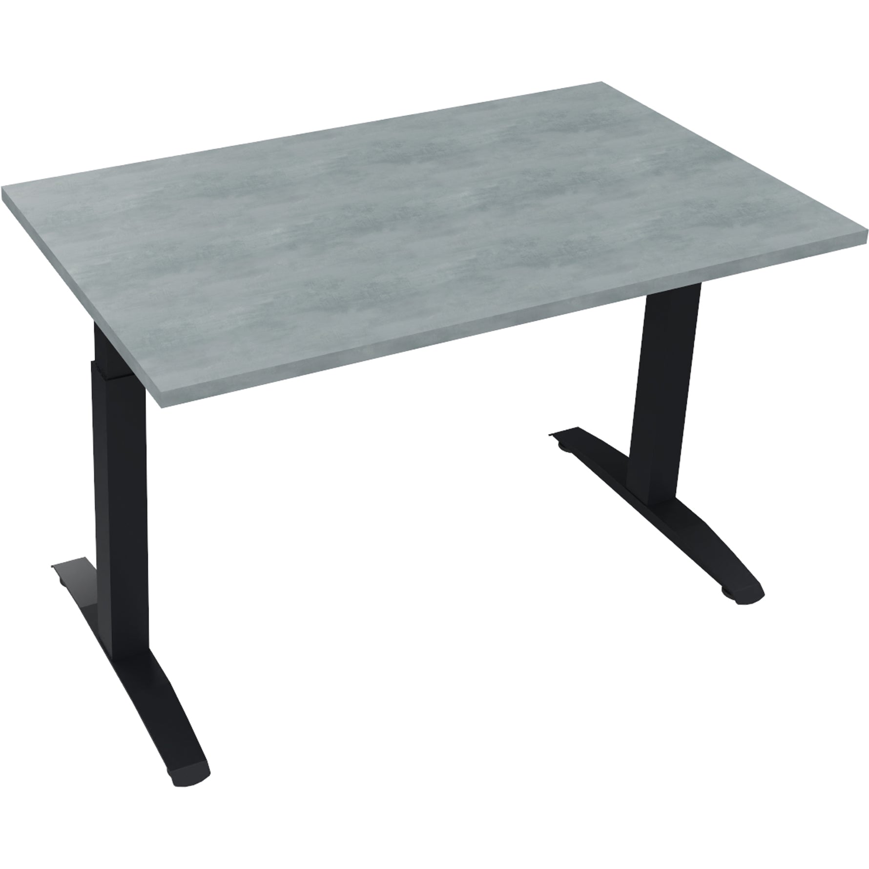 Neutralware Schreibtisch all in one 1.200 x 650-850 x 700 mm (B x H x T) Flachkufe Quadratrohr beton hell