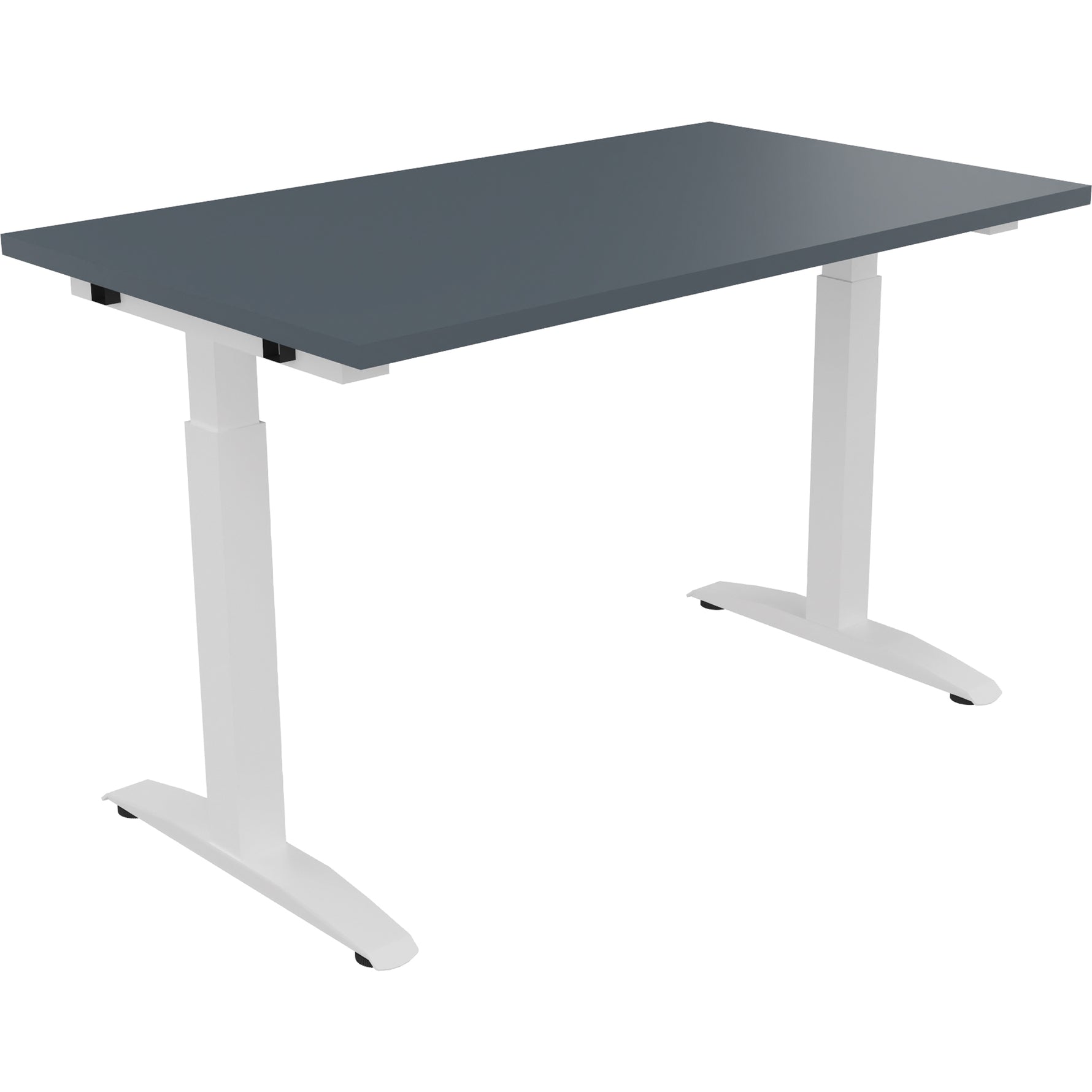 Neutralware Schreibtisch all in one 1.200 x 650-850 x 700 mm (B x H x T) Flachkufe Quadratrohr lavagrau – Produktbild 3