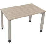 Schreibtisch all in one 1.200 x 650-850 x 700 mm (B x H x T) Flachkufe Quadratrohr eiche natur