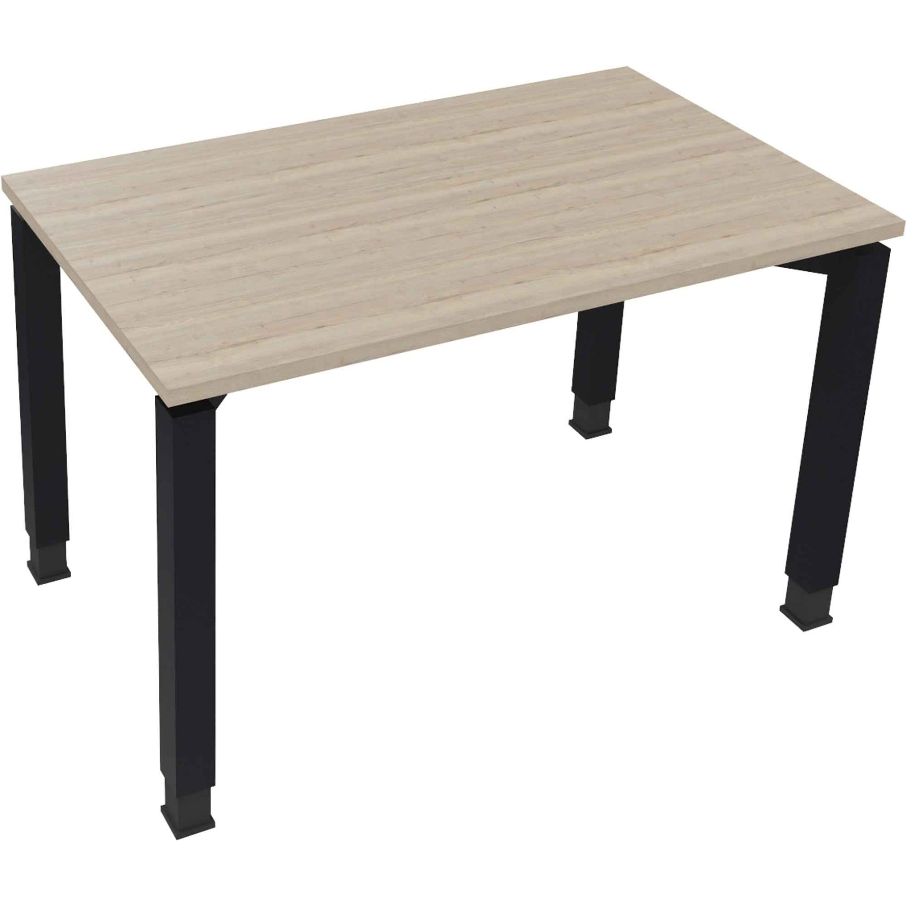 Schreibtisch all in one 1.200 x 650-850 x 700 mm (B x H x T) Flachkufe Quadratrohr eiche natur