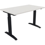 Neutralware Schreibtisch all in one 1.200 x 650-850 x 700 mm (B x H x T) Flachkufe Quadratrohr diamant weiß