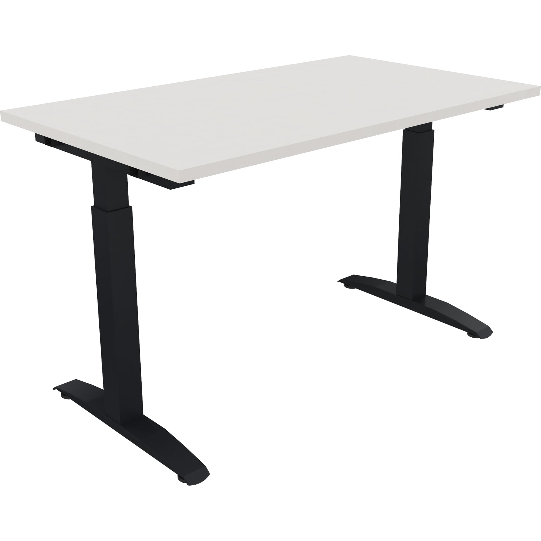 Neutralware Schreibtisch all in one 1.200 x 650-850 x 700 mm (B x H x T) Flachkufe Quadratrohr diamant weiß