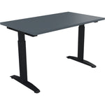 Neutralware Schreibtisch all in one 1.200 x 650-850 x 700 mm (B x H x T) Flachkufe Quadratrohr lavagrau