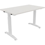 Neutralware Schreibtisch all in one 1.200 x 650-850 x 700 mm (B x H x T) Flachkufe Quadratrohr diamant weiß –