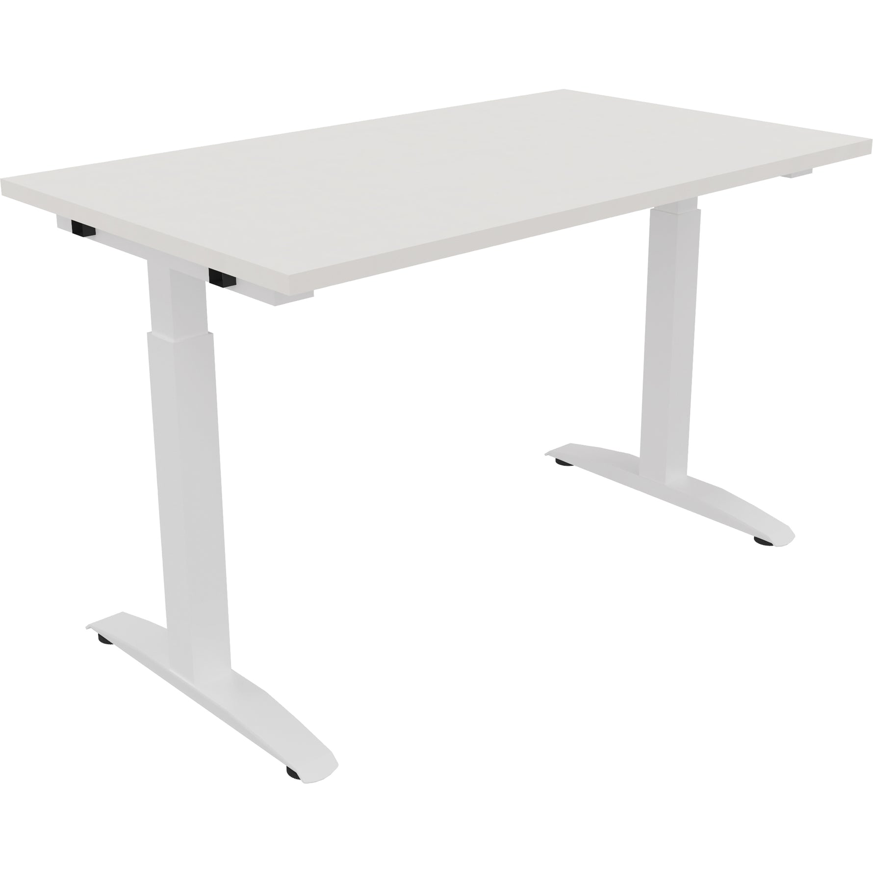 Neutralware Schreibtisch all in one 1.200 x 650-850 x 700 mm (B x H x T) Flachkufe Quadratrohr diamant weiß –