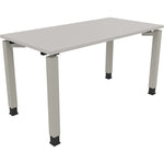 Neutralware Schreibtisch all in one 1.400 x 680-820 x 700 mm (B x H x T) Vierfuß Quadratrohr lichtgrau