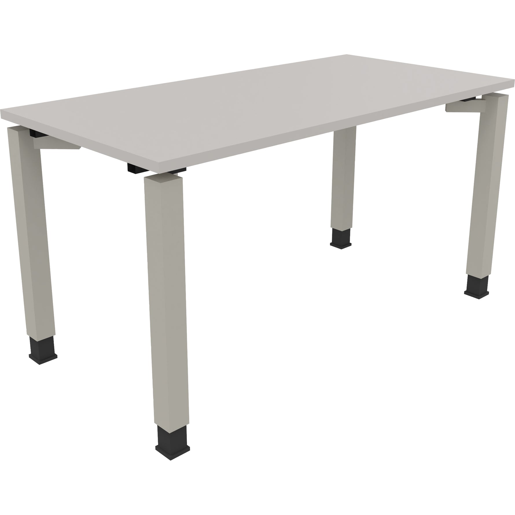 Neutralware Schreibtisch all in one 1.400 x 680-820 x 700 mm (B x H x T) Vierfuß Quadratrohr lichtgrau