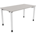 Neutralware Schreibtisch all in one 1.400 x 680-820 x 700 mm (B x H x T) Vierfuß Rundrohr lichtgrau – Produktbild 3
