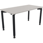 Neutralware Schreibtisch all in one 1.400 x 680-820 x 700 mm (B x H x T) Vierfuß Rundrohr lichtgrau