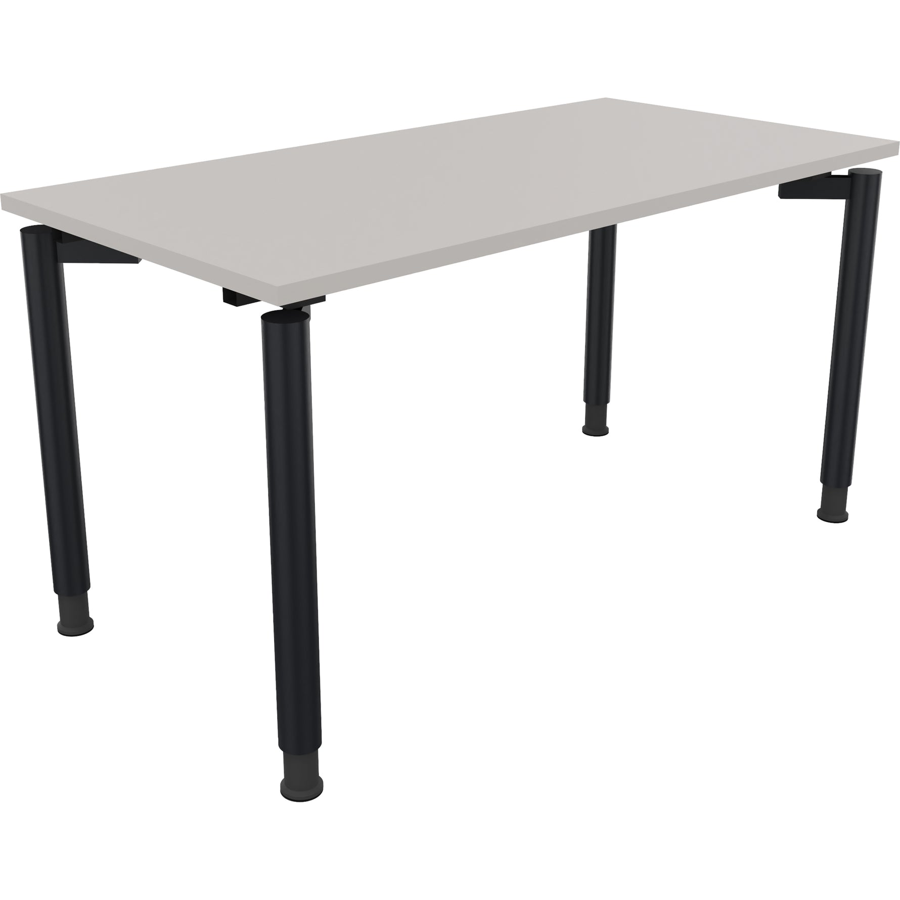 Neutralware Schreibtisch all in one 1.400 x 680-820 x 700 mm (B x H x T) Vierfuß Rundrohr lichtgrau