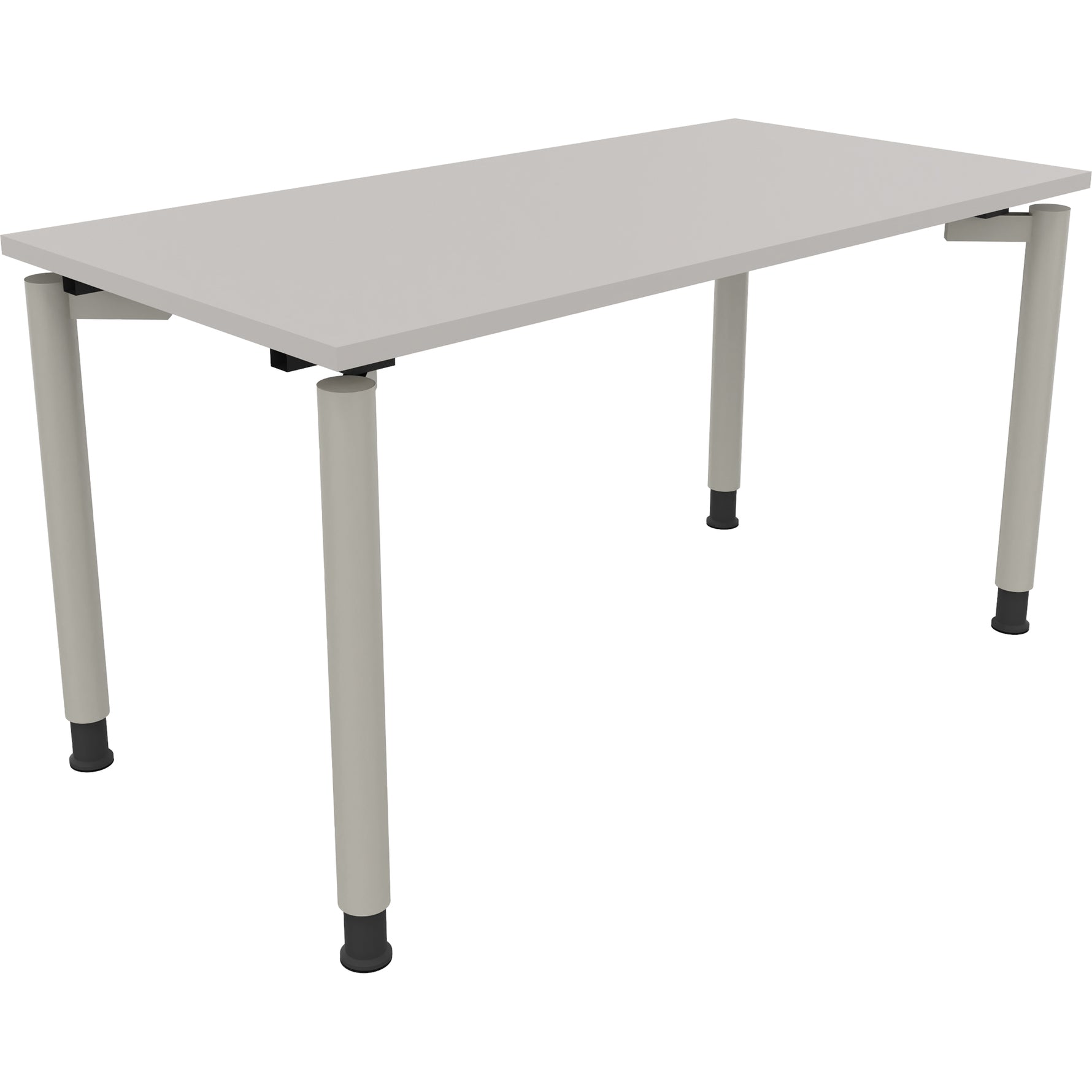 Neutralware Schreibtisch all in one 1.400 x 680-820 x 700 mm (B x H x T) Vierfuß Rundrohr lichtgrau – Produktbild 2