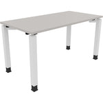 Neutralware Schreibtisch all in one 1.400 x 680-820 x 700 mm (B x H x T) Vierfuß Quadratrohr lichtgrau – Produktbild 3