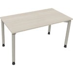 Neutralware Schreibtisch all in one 1.400 x 680-820 x 700 mm (B x H x T) Vierfuß Rundrohr akazie hell – Produktbild 3
