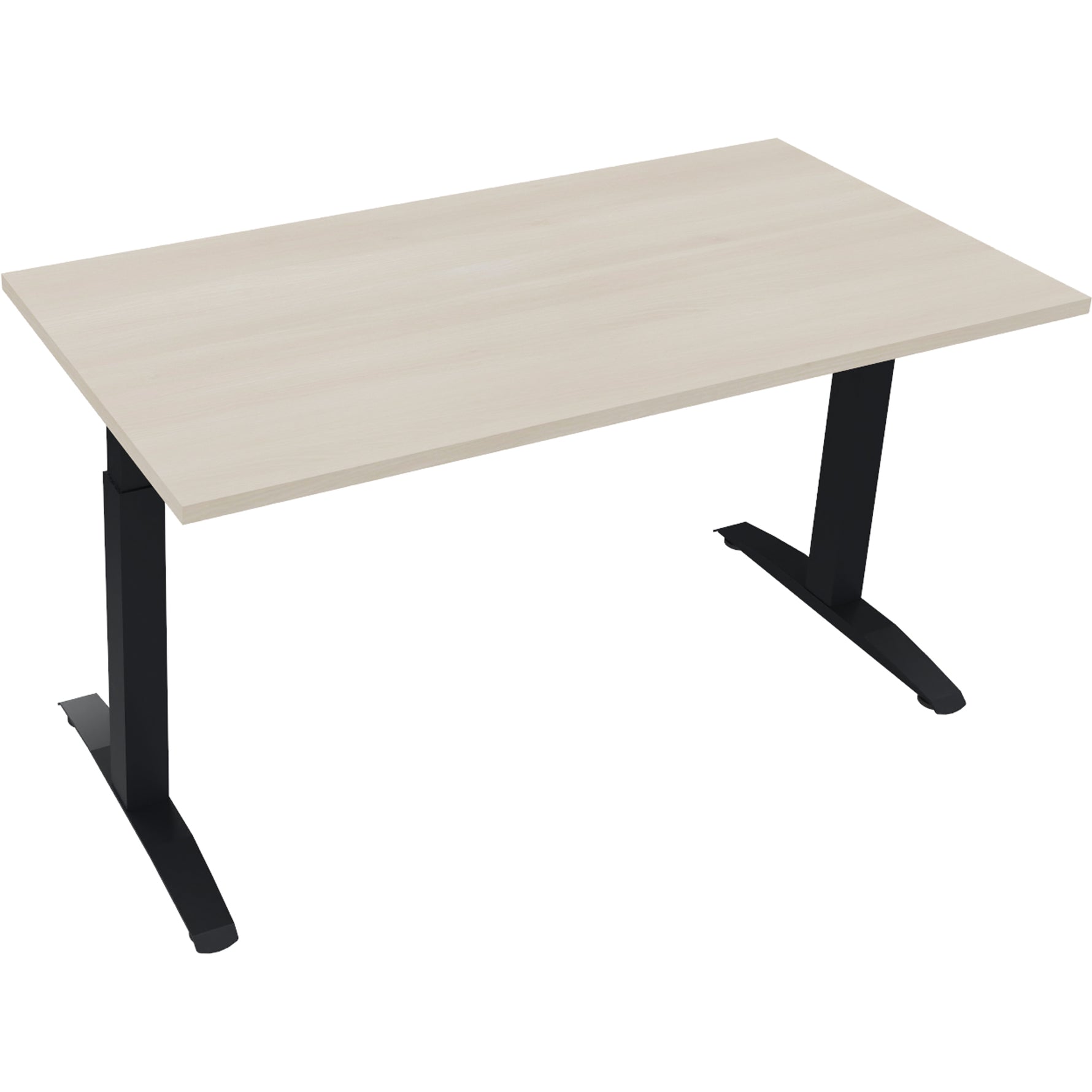 Neutralware Schreibtisch all in one 1.400 x 650-850 x 700 mm (B x H x T) Flachkufe Quadratrohr akazie hell – Produktbild