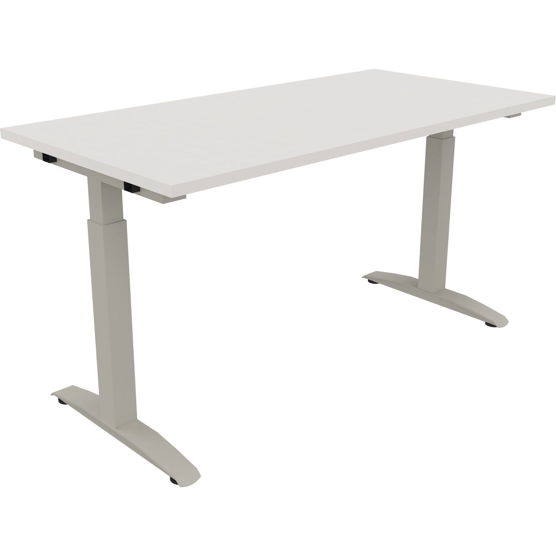 Neutralware Schreibtisch all in one 1.400 x 650-850 x 700 mm (B x H x T) Flachkufe Quadratrohr diamant weiß –