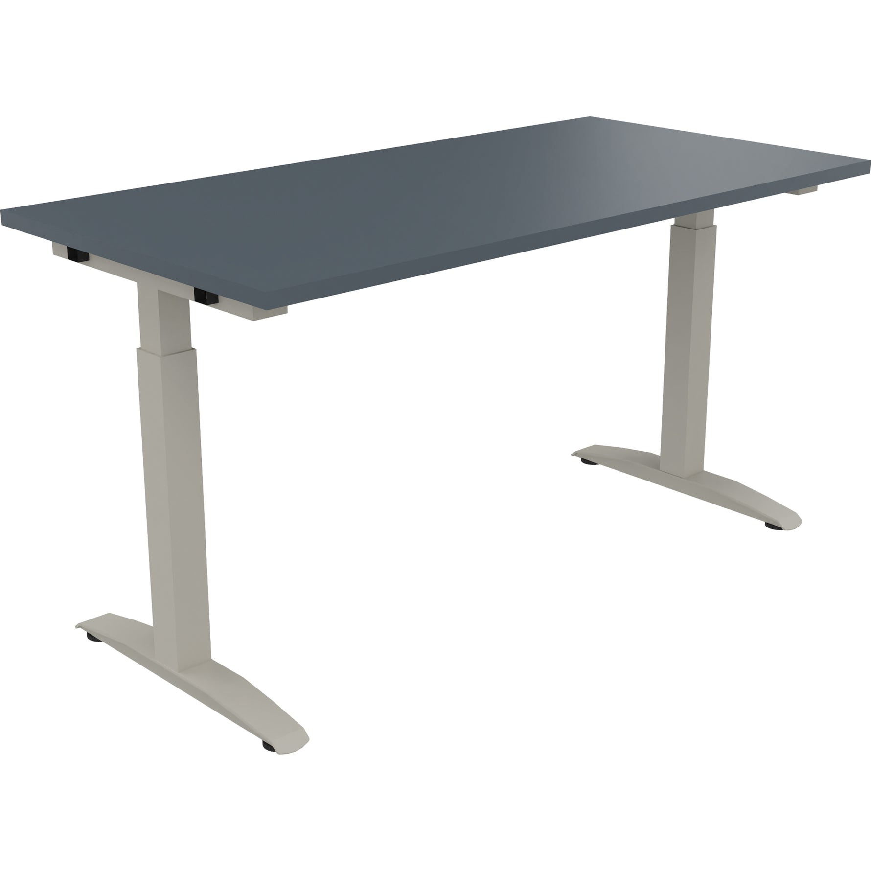 Neutralware Schreibtisch all in one 1.400 x 650-850 x 700 mm (B x H x T) Flachkufe Quadratrohr lavagrau – Produktbild 2
