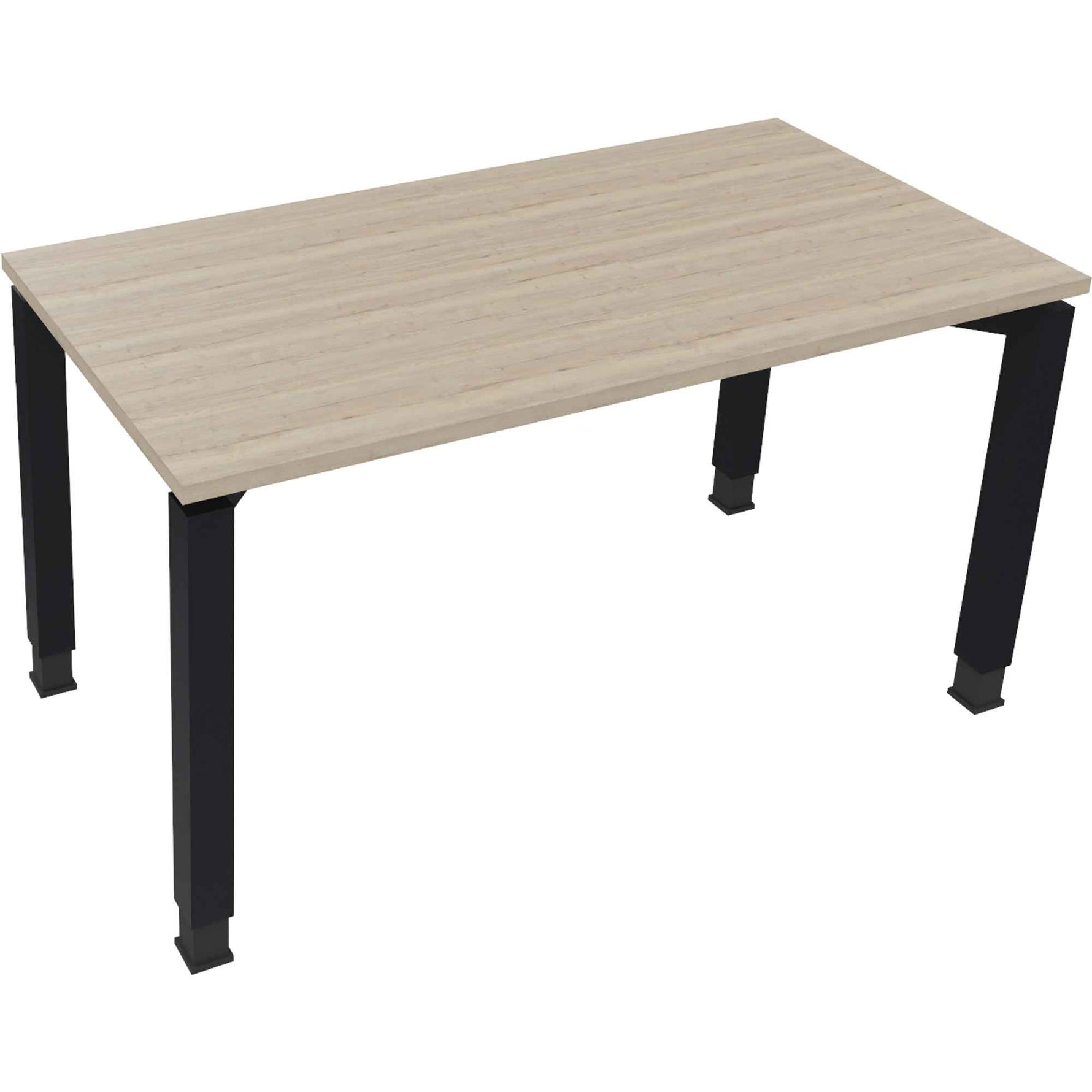 Schreibtisch all in one 1.400 x 650-850 x 700 mm (B x H x T) Flachkufe Quadratrohr eiche natur
