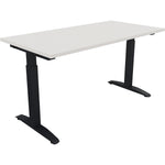 Neutralware Schreibtisch all in one 1.400 x 650-850 x 700 mm (B x H x T) Flachkufe Quadratrohr diamant weiß