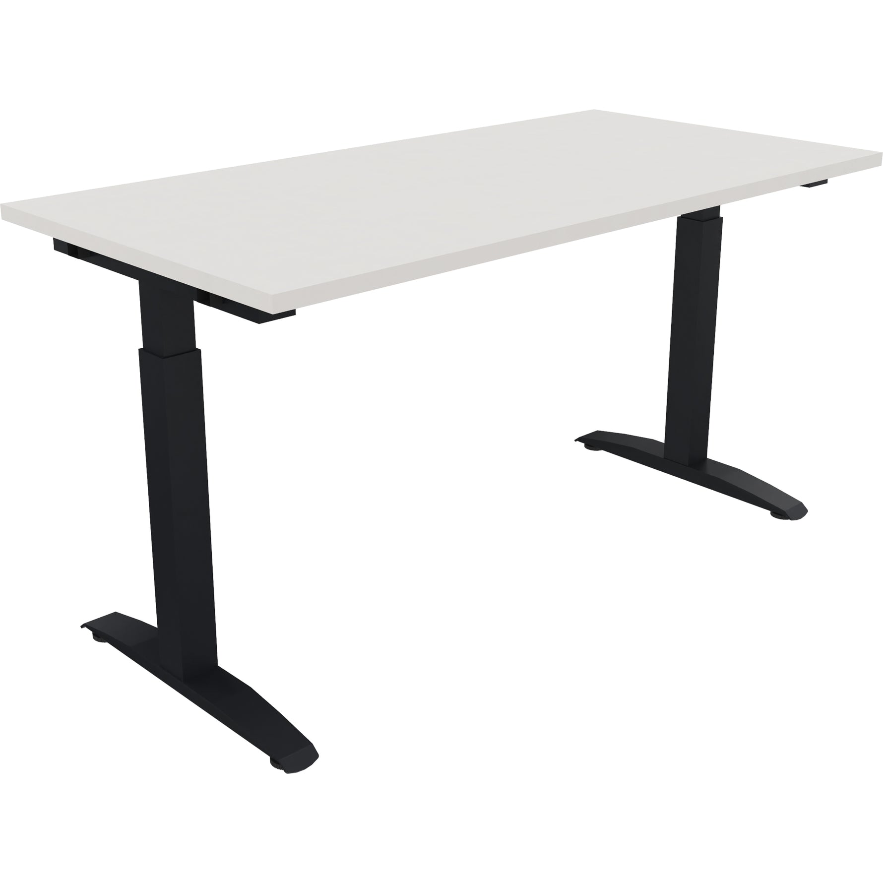 Neutralware Schreibtisch all in one 1.400 x 650-850 x 700 mm (B x H x T) Flachkufe Quadratrohr diamant weiß