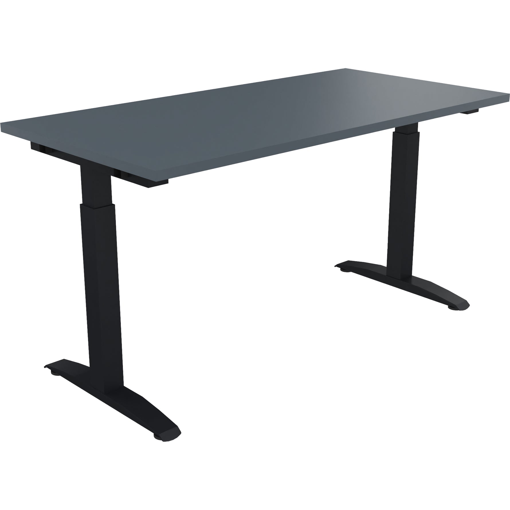 Neutralware Schreibtisch all in one 1.400 x 650-850 x 700 mm (B x H x T) Flachkufe Quadratrohr lavagrau