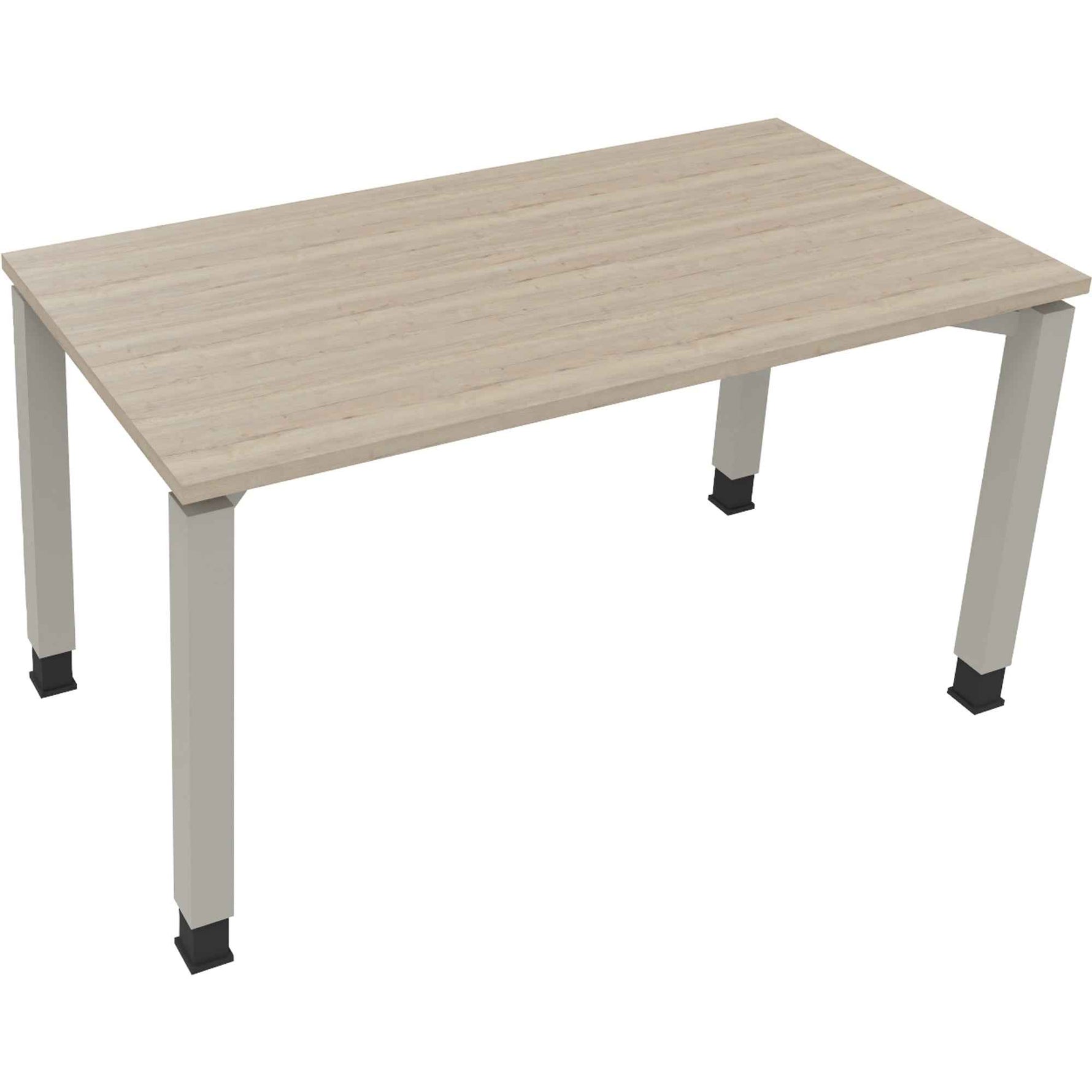 Schreibtisch all in one 1.400 x 650-850 x 700 mm (B x H x T) Flachkufe Quadratrohr eiche natur