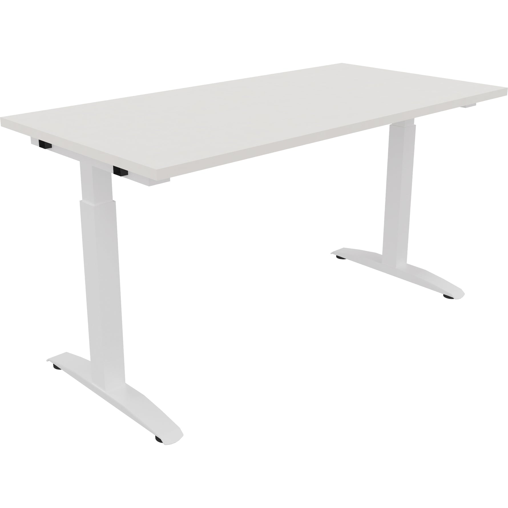 Neutralware Schreibtisch all in one 1.400 x 650-850 x 700 mm (B x H x T) Flachkufe Quadratrohr diamant weiß –