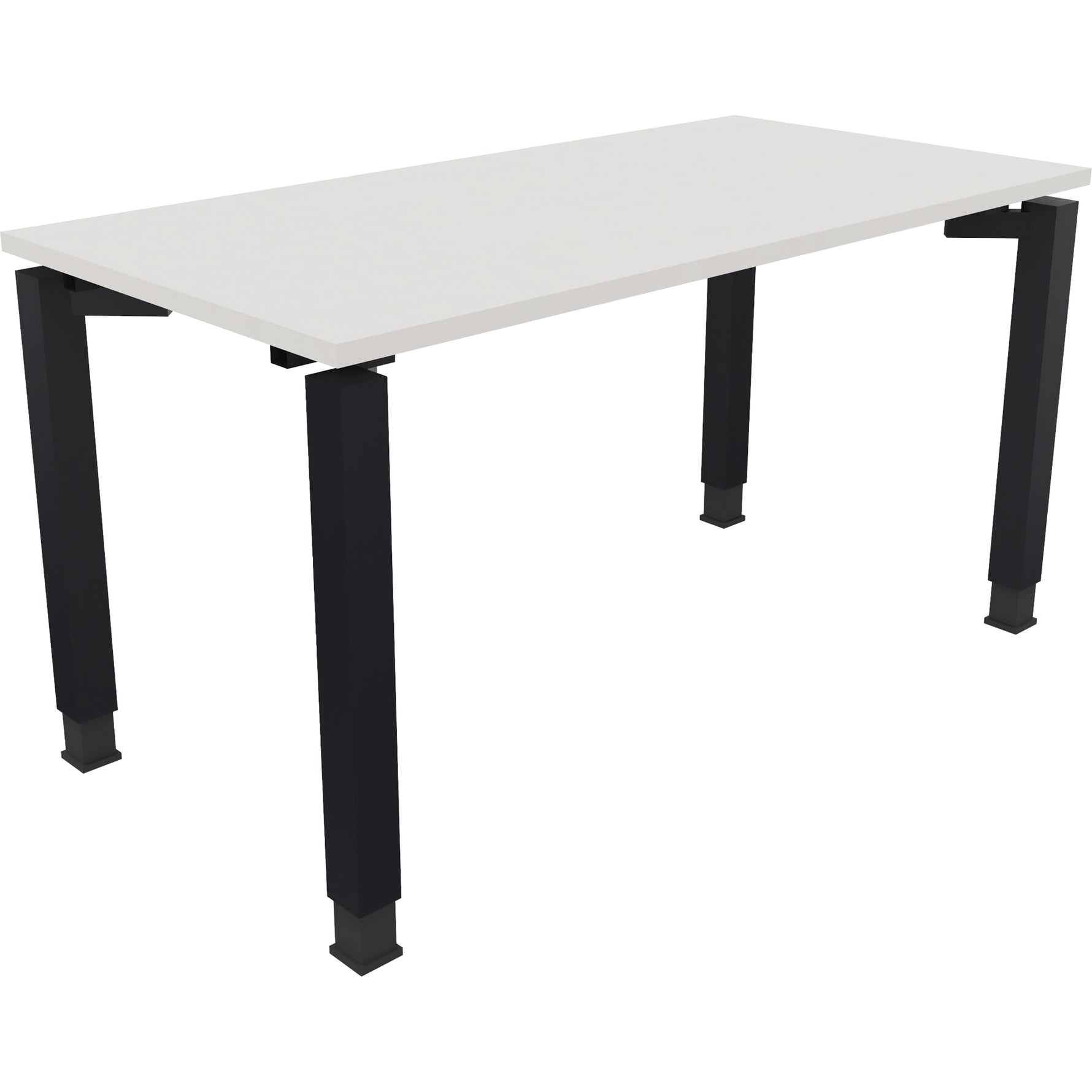 Neutralware Schreibtisch all in one 1.400 x 680-820 x 700 mm (B x H x T) Vierfuß Quadratrohr diamant weiß – Produktbild