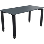 Neutralware Schreibtisch all in one 1.400 x 680-820 x 700 mm (B x H x T) Vierfuß Quadratrohr lavagrau