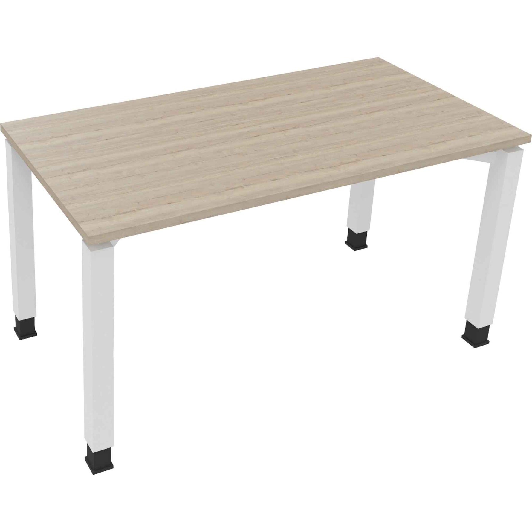 Schreibtisch all in one 1.400 x 680-820 x 700 mm (B x H x T) Vierfuß Quadratrohr eiche natur