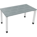 Neutralware Schreibtisch all in one 1.400 x 680-820 x 700 mm (B x H x T) Vierfuß Quadratrohr beton hell – Produktbild 3