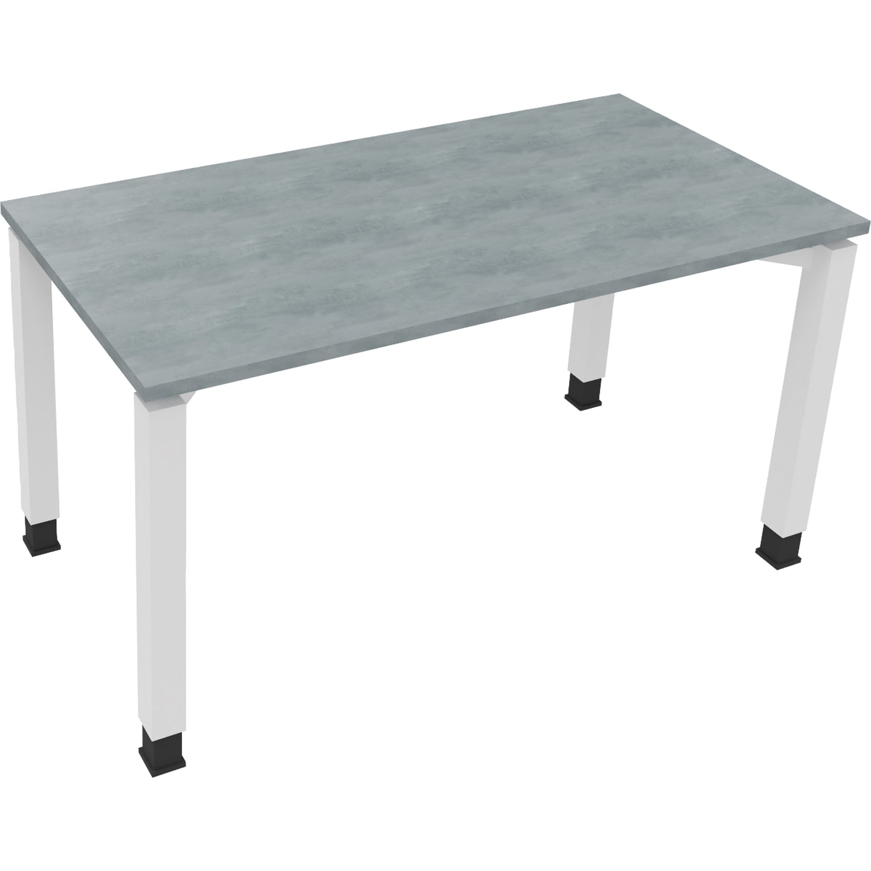 Neutralware Schreibtisch all in one 1.400 x 680-820 x 700 mm (B x H x T) Vierfuß Quadratrohr beton hell – Produktbild 3
