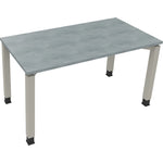 Neutralware Schreibtisch all in one 1.400 x 680-820 x 700 mm (B x H x T) Vierfuß Quadratrohr beton hell – Produktbild 2
