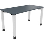 Neutralware Schreibtisch all in one 1.400 x 680-820 x 700 mm (B x H x T) Vierfuß Quadratrohr lavagrau – Produktbild 3