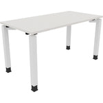 Neutralware Schreibtisch all in one 1.400 x 680-820 x 700 mm (B x H x T) Vierfuß Quadratrohr diamant weiß – Produktbild