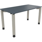 Neutralware Schreibtisch all in one 1.400 x 680-820 x 700 mm (B x H x T) Vierfuß Quadratrohr lavagrau – Produktbild 2