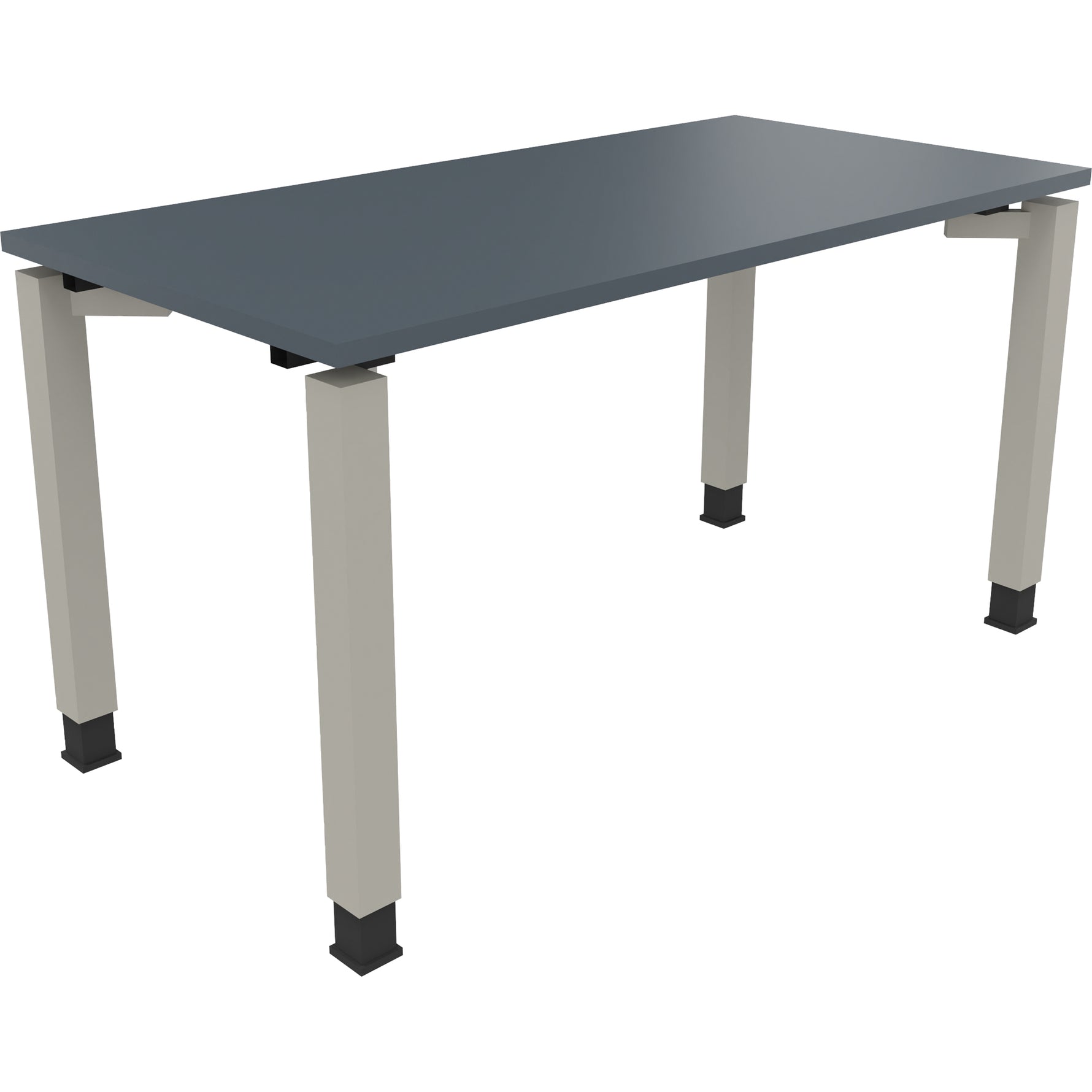 Neutralware Schreibtisch all in one 1.400 x 680-820 x 700 mm (B x H x T) Vierfuß Quadratrohr lavagrau – Produktbild 2