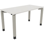 Neutralware Schreibtisch all in one 1.400 x 680-820 x 700 mm (B x H x T) Vierfuß Quadratrohr diamant weiß
